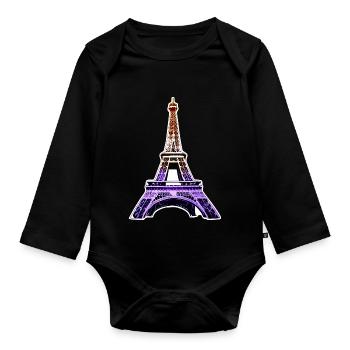 Eiffel tower #10 - Body Bébé bio manches longues - noir - Devant