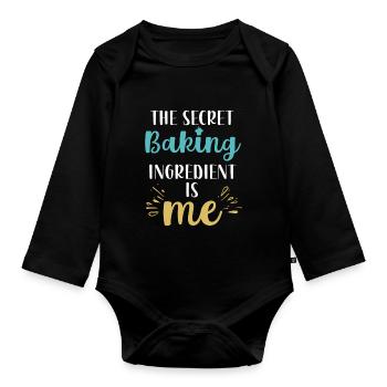Die geheime Zutat zum Backen bin ich - Baby Bio-Langarm-Body - Schwarz - Vorne