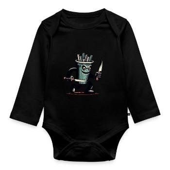 Scary Psycho Drinking Cup Boissons - Body Bébé bio manches longues - noir - Devant
