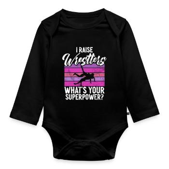 Kawaii Chibi Anime Girl Anime Merch Japanese - Organic Longsleeve Baby Bodysuit - black - Front