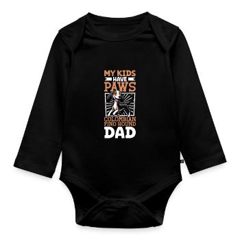 Colombian Fino Hound Papa - Baby Bio-Langarm-Body - Schwarz - Vorne