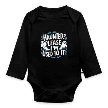 Ghost Bait Halloween Parapsychology Paranormal - Organic Longsleeve Baby Bodysuit - black - Front