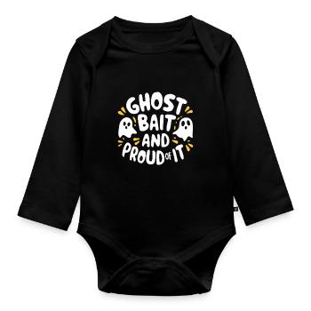 Ghost Bait Halloween Parapsychology Paranormal - Organic Longsleeve Baby Bodysuit - black - Front