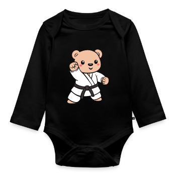 Judo - Baby Bio-Langarm-Body - Schwarz - Vorne