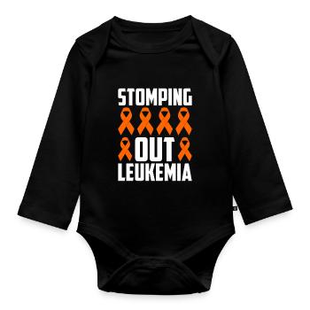 Leukämie Bewusstsein Blutkrebs Bekämpfung - Baby Bio-Langarm-Body - Schwarz - Vorne