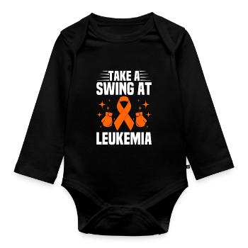 Leukämie Bewusstsein Blutkrebs Bekämpfung - Baby Bio-Langarm-Body - Schwarz - Vorne