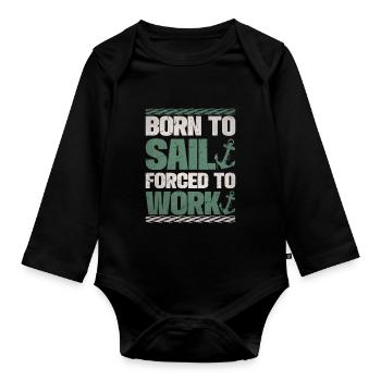 Boat Captain Funny Boat Sailing Lake Boater - Organic Longsleeve Baby Bodysuit - black - Front
