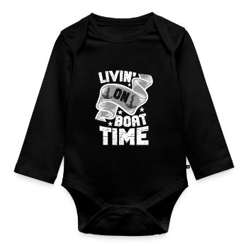 Boat Captain Funny Boat Sailing Lake Boater - Organic Longsleeve Baby Bodysuit - black - Front