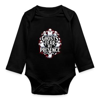 Ghost Bait Halloween Parapsychology Paranormal - Organic Longsleeve Baby Bodysuit - black - Front