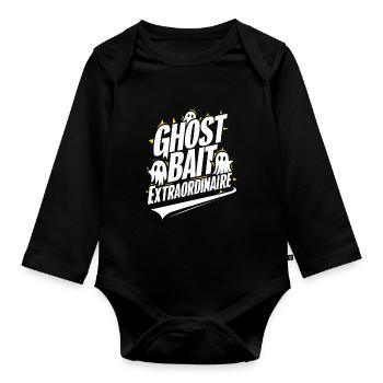 Ghost Bait Halloween Parapsychology Paranormal - Organic Longsleeve Baby Bodysuit - black - Front