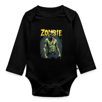 Conception de zombie d’Halloween - Body Bébé bio manches longues - noir - Devant
