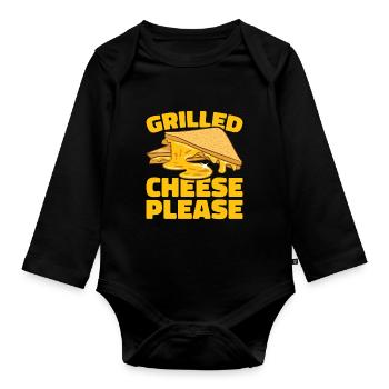 Grilled Cheese Grilled Cheese Foodie Cheese Sandwich - Body Bébé bio manches longues - noir - Devant