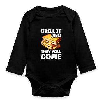 Grilled Cheese Grilled Cheese Foodie Cheese Sandwich - Body Bébé bio manches longues - noir - Devant