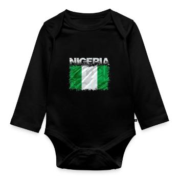 Nigéria - Body Bébé bio manches longues - noir - Devant