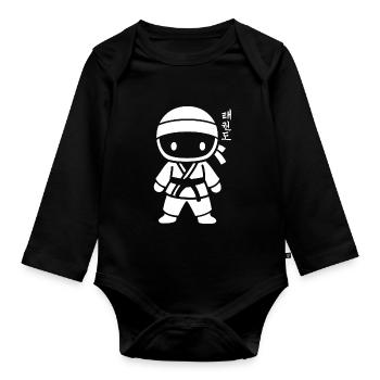Taekwondo - Baby Bio-Langarm-Body - Schwarz - Vorne