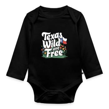 Texas Fleurs sauvages Saison Champs Fleurs Texas - Body Bébé bio manches longues - noir - Devant
