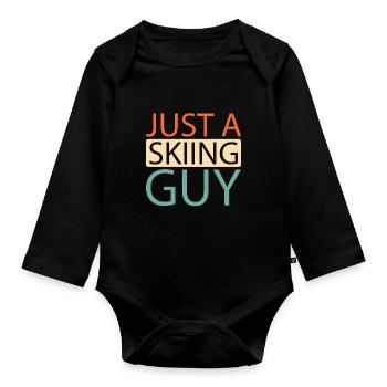 Ski après-ski juste un gars de ski - Body Bébé bio manches longues - noir - Devant