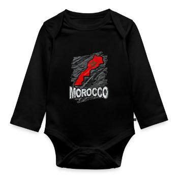 Maroc - Body Bébé bio manches longues - noir - Devant