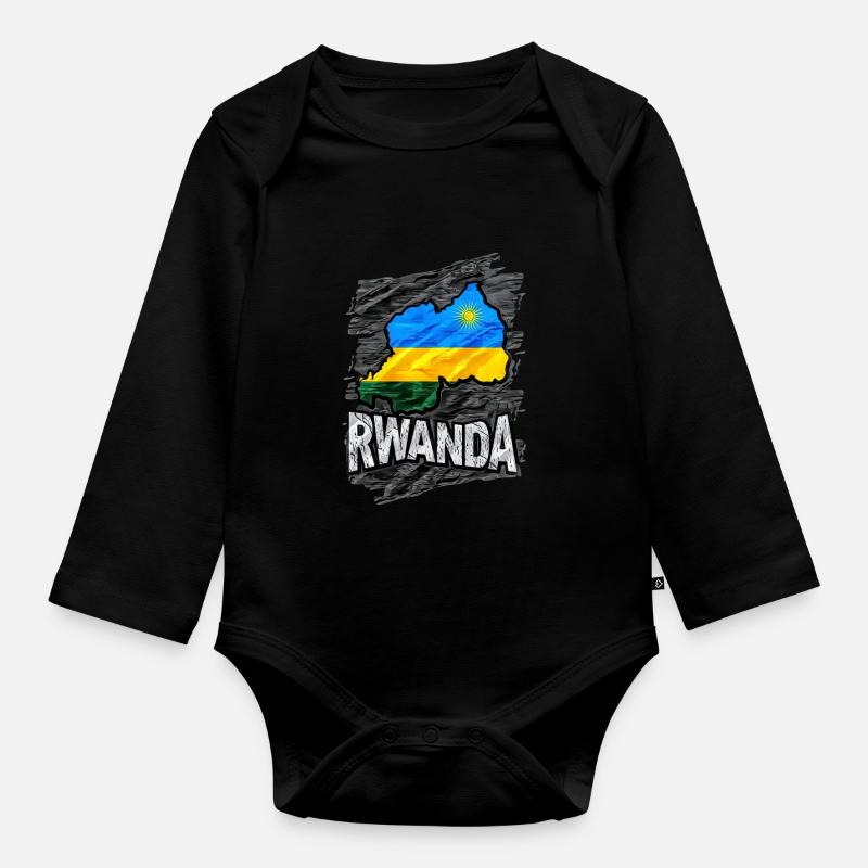Rwanda - Body Bébé bio manches longues - noir