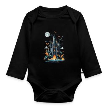 Spooky Haunted Castle Magical Haunted Castle - Organic Longsleeve Baby Bodysuit - black - Front