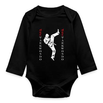 Taekwondo - Organic Longsleeve Baby Bodysuit - black - Front