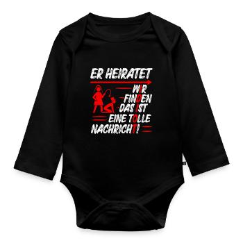 Le marié Funny EVJ - Body Bébé bio manches longues - noir - Devant