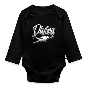 Taucher Tauchen - Baby Bio-Langarm-Body - Schwarz - Vorne