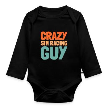 Sim Racing - Organic Longsleeve Baby Bodysuit - black - Front