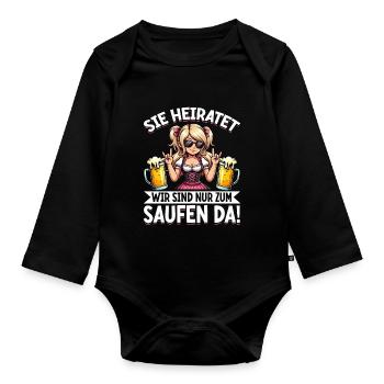 The Bride Funny Bachelorette Party Maid of Honor - Organic Longsleeve Baby Bodysuit - black - Front