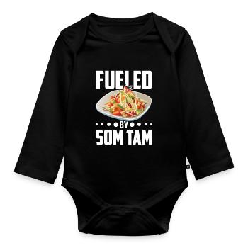 Som Tam Salade thaïlandaise Papaye Salade thaïlandaise Cuisine thaïlandaise - Body Bébé bio manches longues - noir - Devant