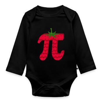 Raspberry Funny Pi Day Pie Math Lover Fruit - Baby Bio-Langarm-Body - Schwarz - Vorne