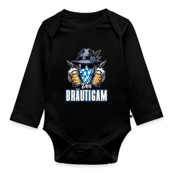 Le marié Funny EVJ - Body Bébé bio manches longues - noir - Devant