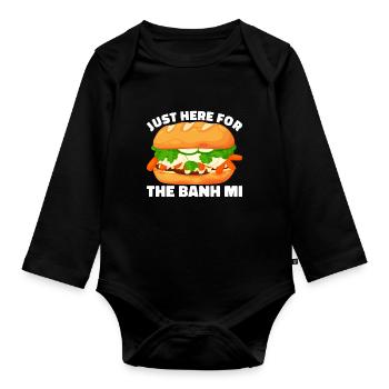Banh Mi Sandwich Vietnamesisches Street Food - Baby Bio-Langarm-Body - Schwarz - Vorne
