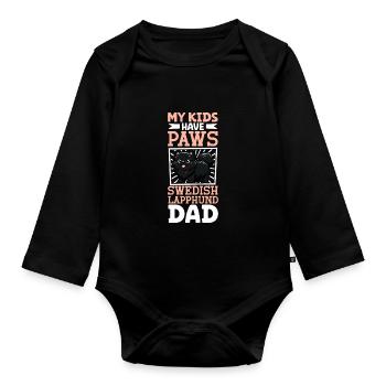 Swedish Lapphund Dad - Organic Longsleeve Baby Bodysuit - black - Front