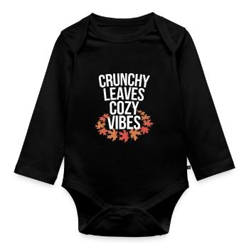 Autumnal blaze of colour for nature lovers and - Organic Longsleeve Baby Bodysuit - black - Front