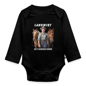 FARMER FOR GENERATIONS - Organic Longsleeve Baby Bodysuit - black - Front