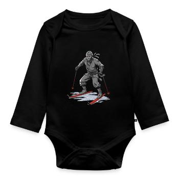Ski Après-ski Ski Ninja - Body Bébé bio manches longues - noir - Devant