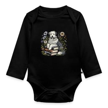 Altenglischer Schäferhund Bobtail - Baby Bio-Langarm-Body - Schwarz - Vorne