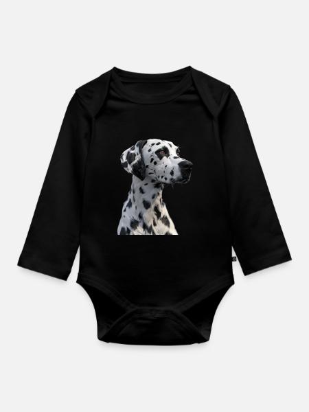 Dalmatiner - Baby Bio-Langarm-Body - Schwarz