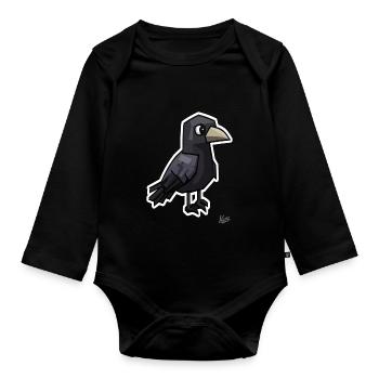 Seltsamer dunkler Rabe - Baby Bio-Langarm-Body - Schwarz - Vorne