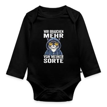 Wir brauchen mehr von meiner Sorte - Baby Bio-Langarm-Body - Schwarz - Vorne