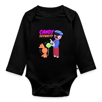 Candy Security Gummy Candy Sweet - Organic Longsleeve Baby Bodysuit - black - Front