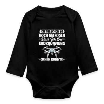 Pilote de drone quadricoptère Quadricoptère volant - Body Bébé bio manches longues - noir - Devant