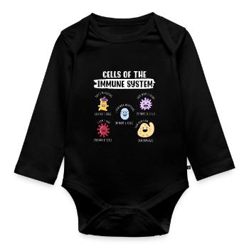 Zellen des Immunsystems - Baby Bio-Langarm-Body - Schwarz - Vorne