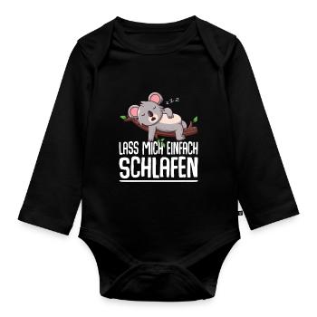 Just Let Me Sleep Sleeping T-Shirt - Organic Longsleeve Baby Bodysuit - black - Front