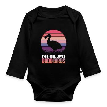 Dodo Dire Dodo Oiseau Fille Drôle Dodo Cadeau - Body Bébé bio manches longues - noir - Devant