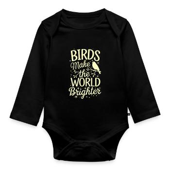 Passionné par le sauvetage des oiseaux et la faune sauvage - Body Bébé bio manches longues - noir - Devant