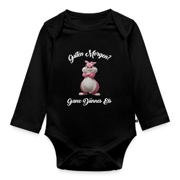 Bunny Tshirt Funny Funny Humor Sarcasm Office - Organic Longsleeve Baby Bodysuit - black - Front