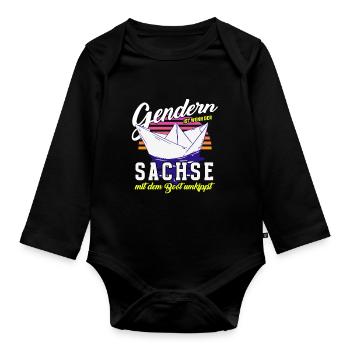 Gendern Tshirt Hommes Femmes Drôle Drôle Dicton - Body Bébé bio manches longues - noir - Devant