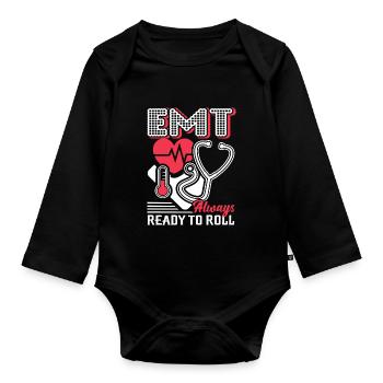 EMT EMT Always Ready To Roll - Organic Longsleeve Baby Bodysuit - black - Front